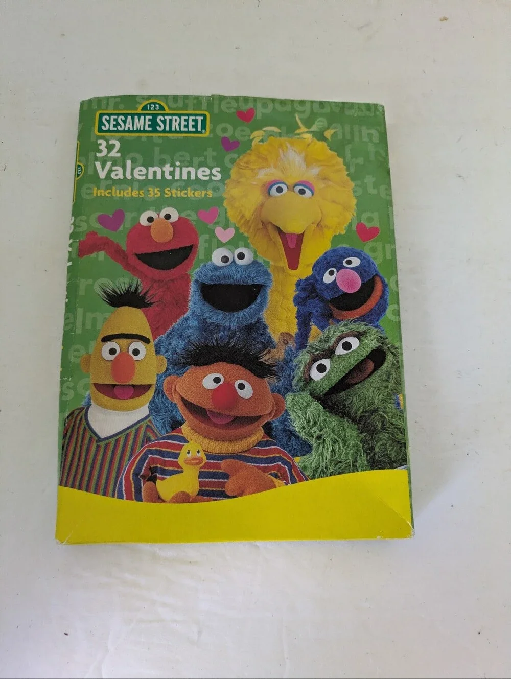 Sesame Street Valentines Cards Open Box 24 Cards 35 Stickers 2010 Vintage